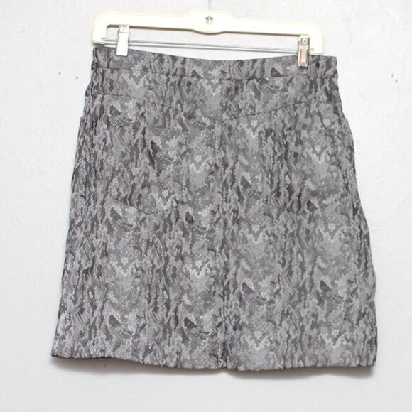 Le Helene snake reptile print gray black mini skirt - Picture 2 of 6